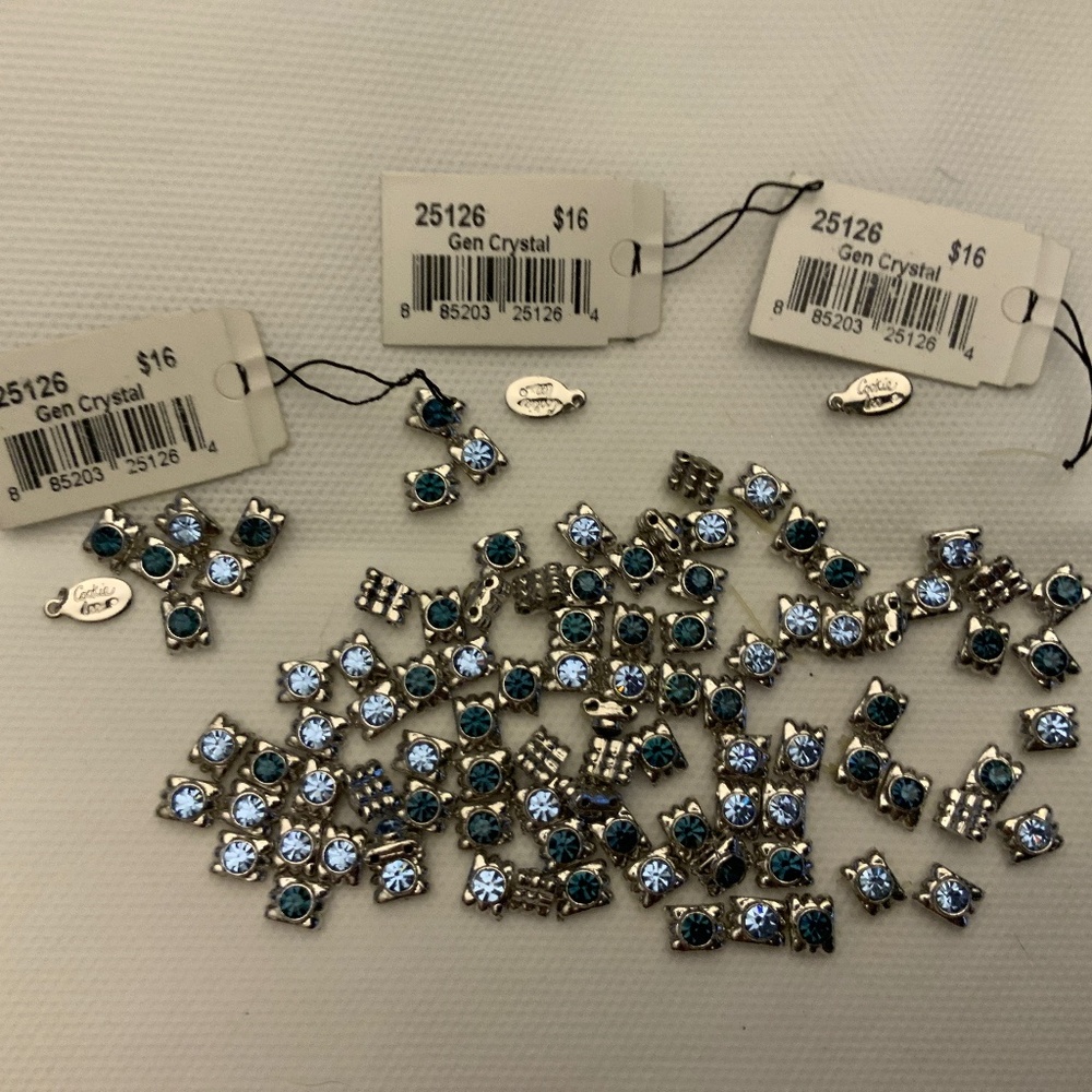 B5/ Beads for 3 Cookie Lee Bracelet 25216 - Blue Crystal - Size Medium